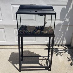 Fish Tank Aquarium With Stand , Light,  Filter , And Gravel 