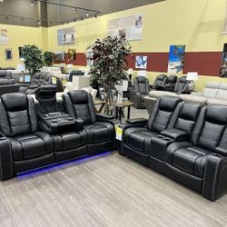NEW📐$20 Down Payment Finance📐📐 Party Time Power  Reclining Living Room Set ( Sofa & Loveseat )