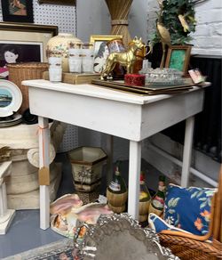 square antique farm table