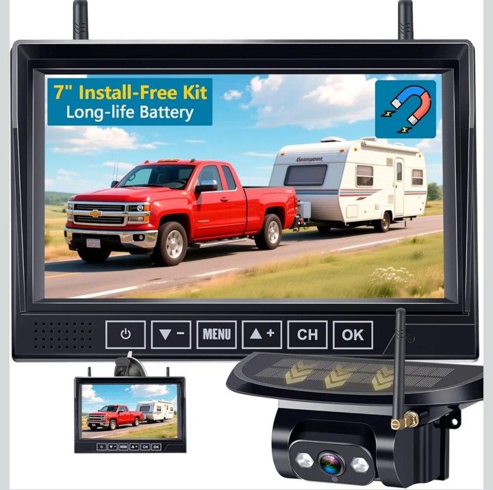 Wireless Rear/Backup Camera - Solar/USB Rechargeable