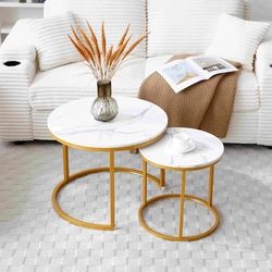Set 2 Nesting White Coffee Table