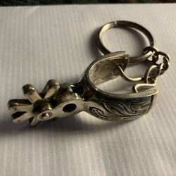 Western Boot Spur Keychain – Silver-Plated