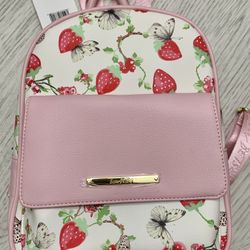  BETSEY JOHNSON Small Backpack Purse Handbag Butterfly Strawberry NWT