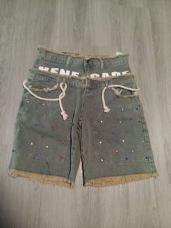 Renegade Denim Shorts with Rhinestones