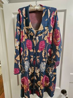 Soft Suroundings Long Floral Sweater (sz XL)