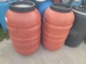 Drums for food storage or water for animals