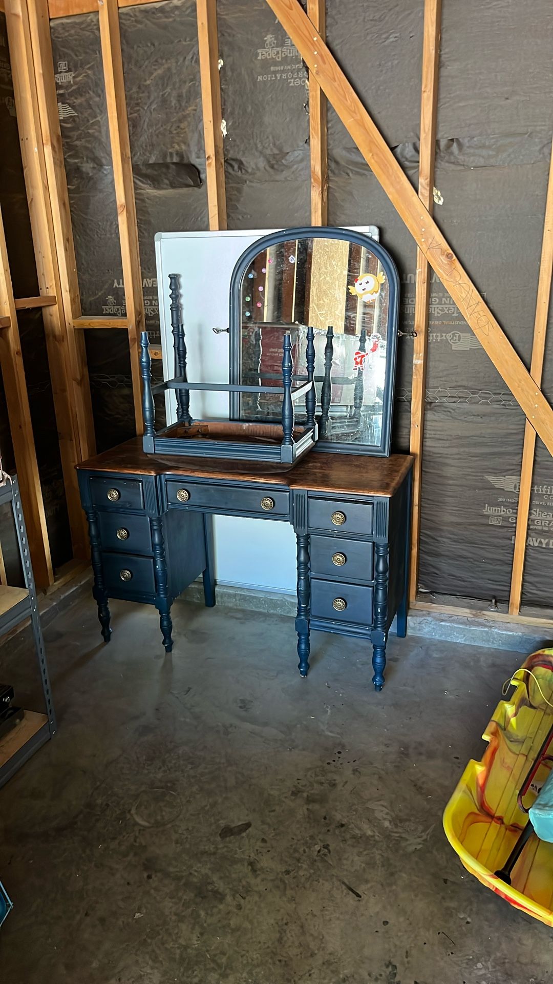 Chipped.. Vanity with stool 