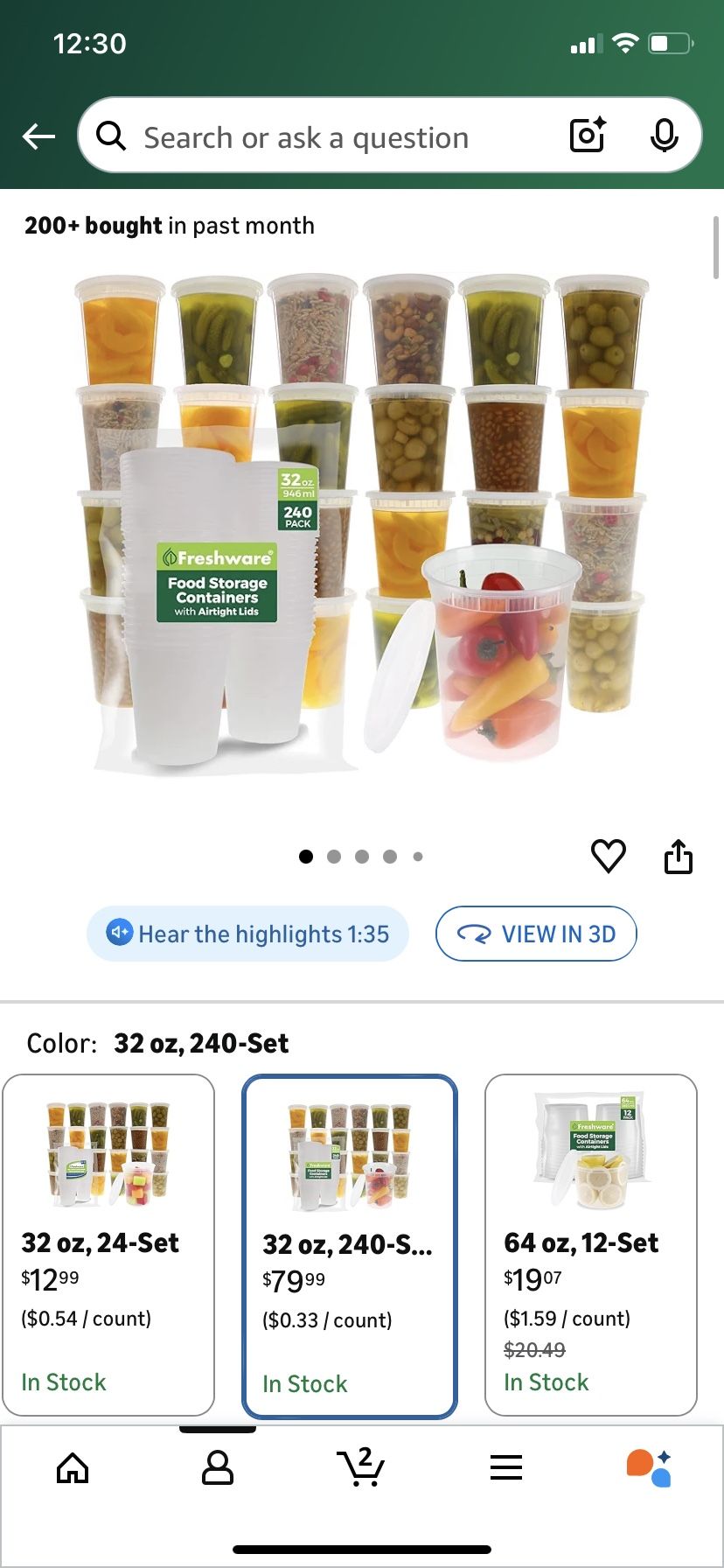 32 Oz Plastic Deli containers W/lids And Boba Straws 