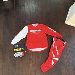 MRS dirt bike set/ 100% goggles 