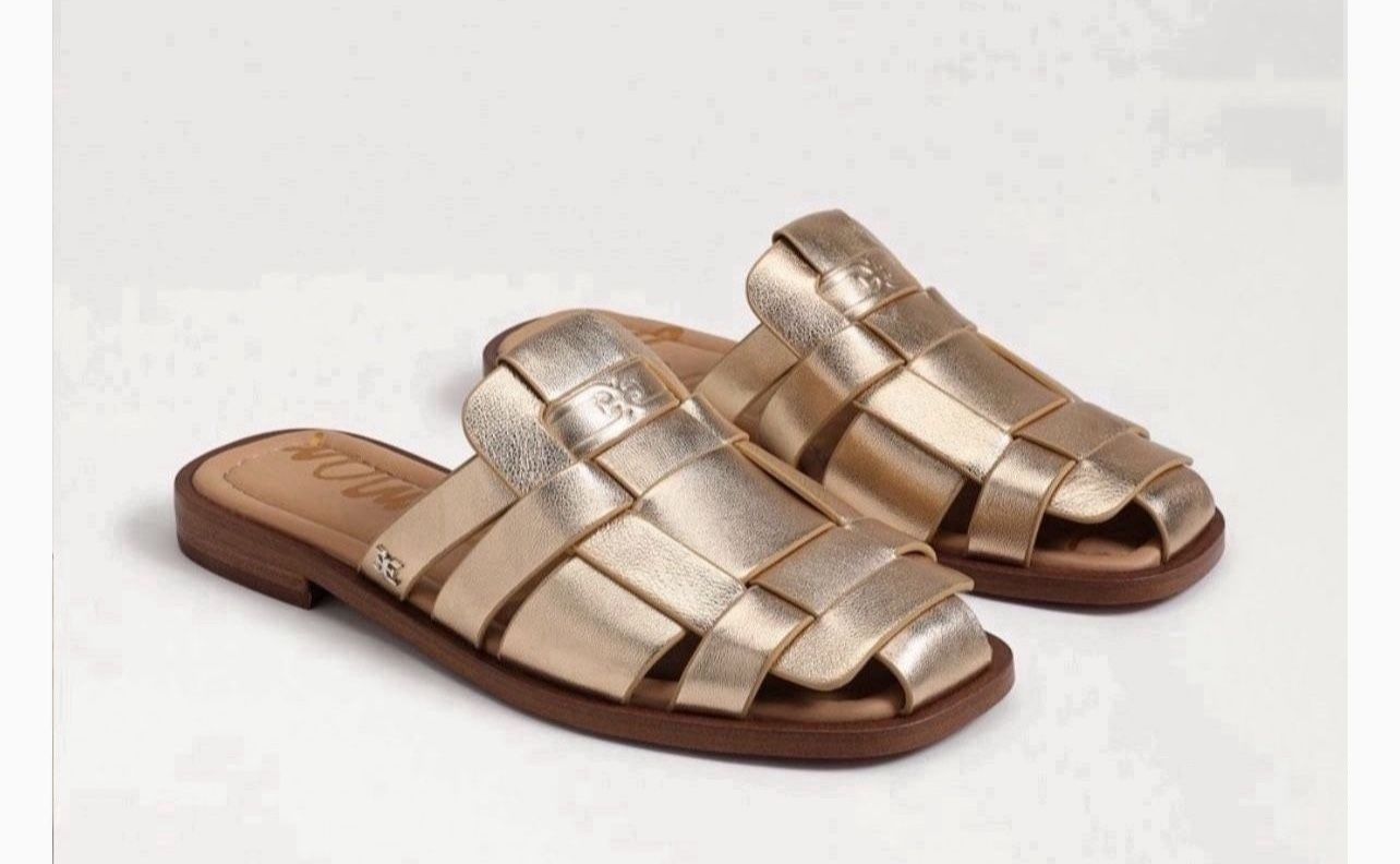 Sam Edelman Dina Fisherman Leather Slip On Mule Sandals