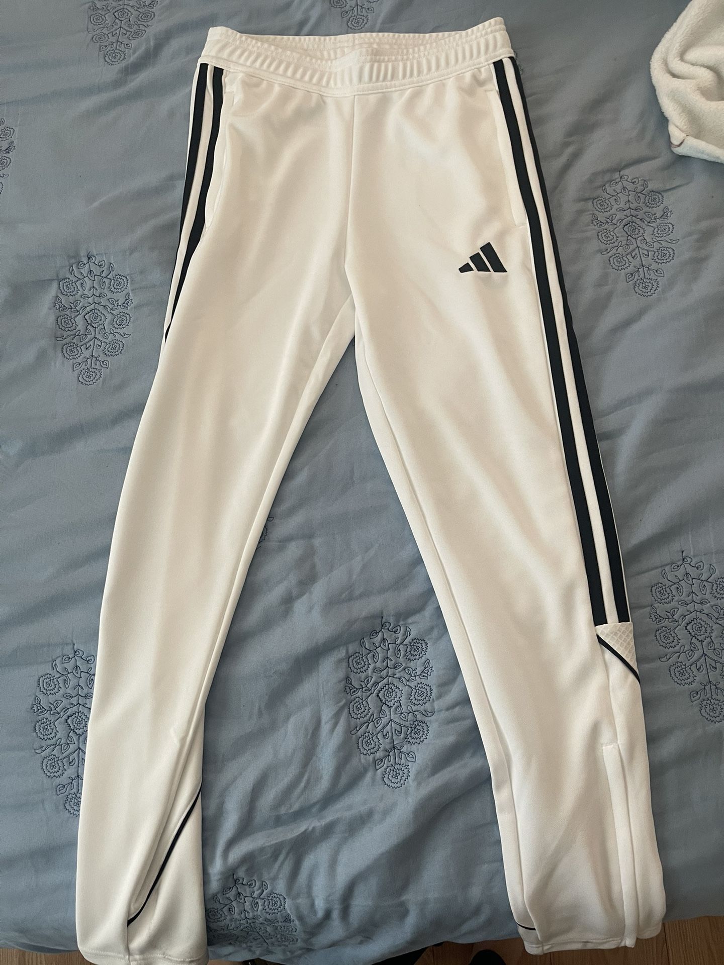 White Aeroready Adidas Pants