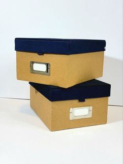 Storage Boxes - Set of 2, Navy - Photo/Office/Crafts