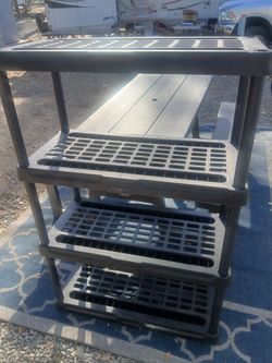 Plastic stackable shelves