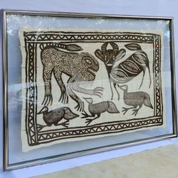 Large Vintage Korhogo Mud Cloth African Africa Senufo Tribe Picture Art Textile 54inx39in Senefo Senoufo Tribal Primitive 006 sofa couch bed chair