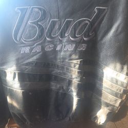 Budwiser Racing Jacket And A Signature Of Joe Montana 