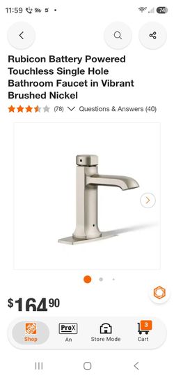 Rubicon Touchless Single Hole Bathroom Faucet Brushed Nickel
