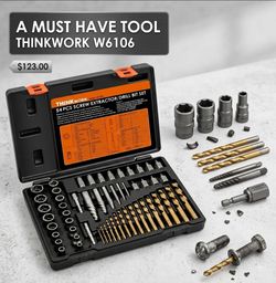 THINKWORK W6106 54-Piece Screw Extractor and Drill Bit Set