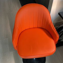 Orange Barstool Leather Chairs 2x