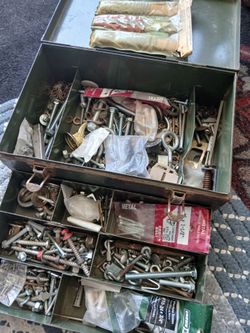 Metal Hardware Storage Box, full