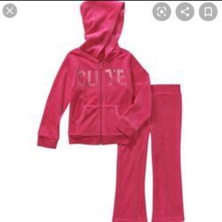 Brand New With Tags Hot Pink Velour Set Hoodie/jacket With Matching Pants Size 3t, 4t, 5t Available 