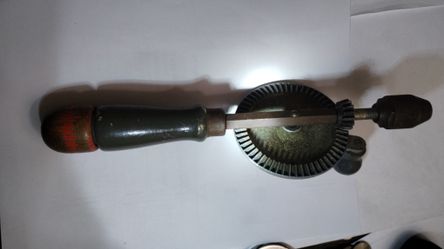 Antique Hand Crank Drill, Handle Manual Drill, Stanley Made In USA