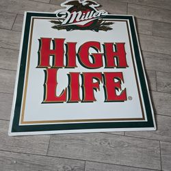 3ft High Life MILLER Metal Sign