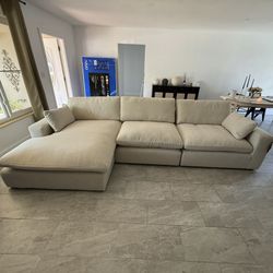 Beige Linen Cloud Couch Sectional (NEW) 
