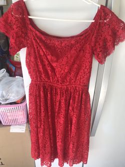 Express red lace dress size s