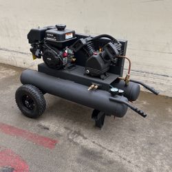 Twin Tank 9 Gallon Wheelbarrow 196cc 6.5hp Gas Power Jobsite Air Compressor 