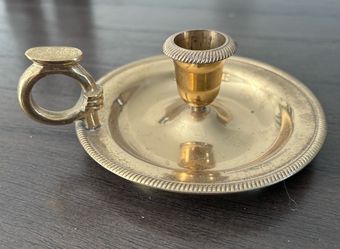 Vintage Brass Chamber Candlestick Holder