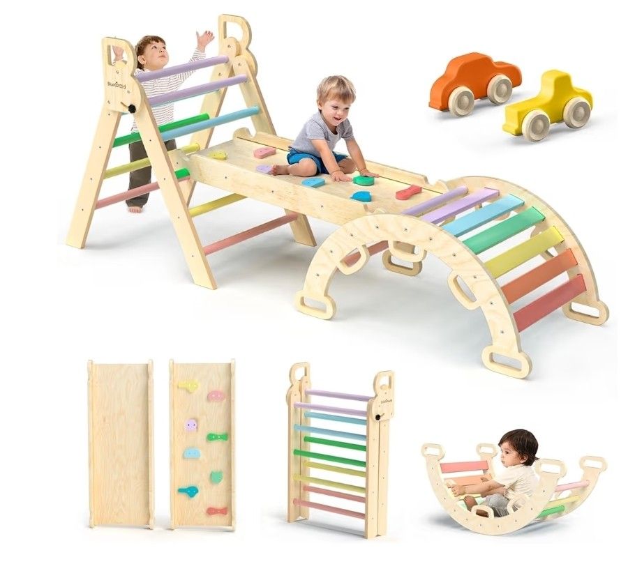 Montessori Climber Set – 3-in-1 (Triangle + Ramp + Arch)
