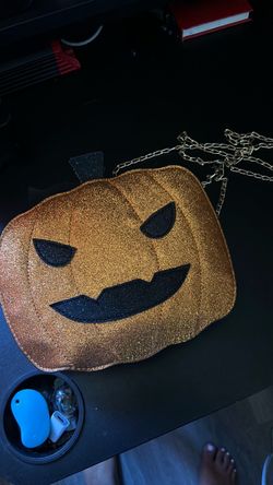 Halloween Pumpkin Glitter Chain Crossbody Bag