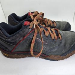 Merrell Annex Trak Hiking Shoes Men's 8 Blue Wing Leather Trail Vibram Terrain
