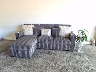Free Delivery - Dark Gray Corduroy Sectional
