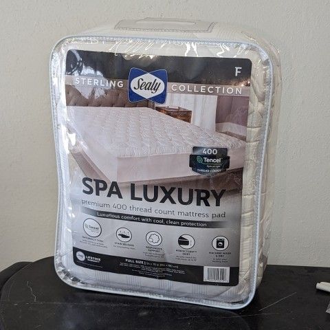 Sealy Sterling Collection Spa Luxury Mattress Pad Full Size for