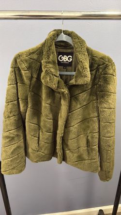 Guess Hunter Green faux fur jacket M