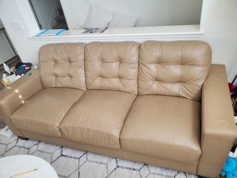 Genuine Leather Couch, PRICE DOWN!