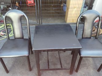 Black Dining Table and 2 Chairs Set