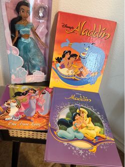 Aladdin jasmine doll & books