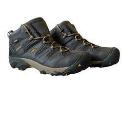 Keen Lansing Mid WP Utility Footwear Steel Toe Boots Men’s 13D Raven/Tawny Olive