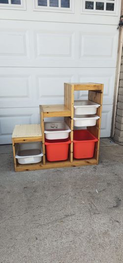 ** Stained Pine ikea TROFAST storage combination **