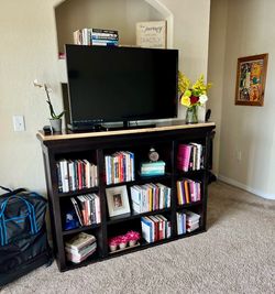 Sturdy book rack and TV table - pet and smoke free home