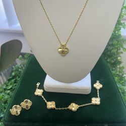 Necklace , Bracelet + Earrings 