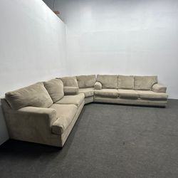 Ashley 3 Piece Beige Sectional Couch - We Can Deliver And Setup