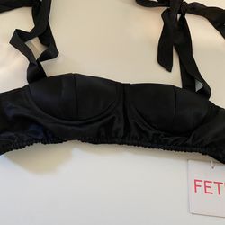 FETE black silky bralette with adjustable straps NWT for Sale in