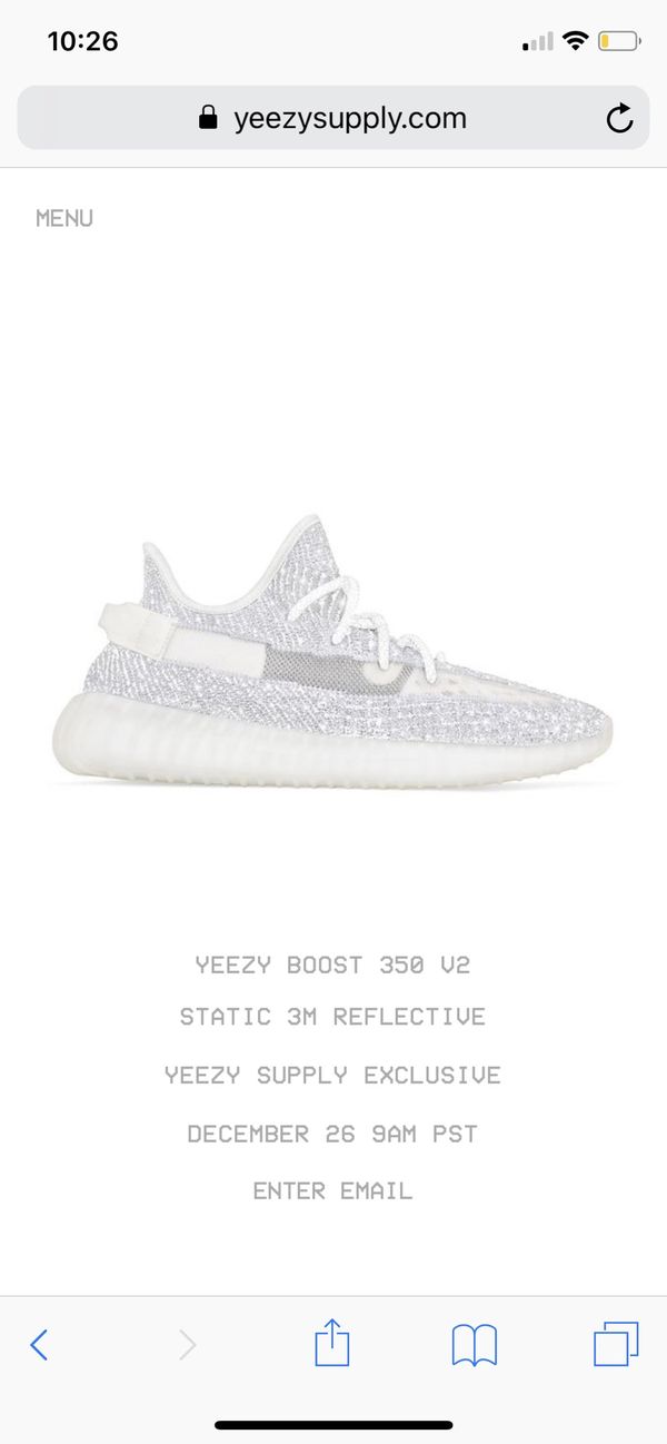 Adidas Yeezy 350 Boost V2 Static Black men size 10