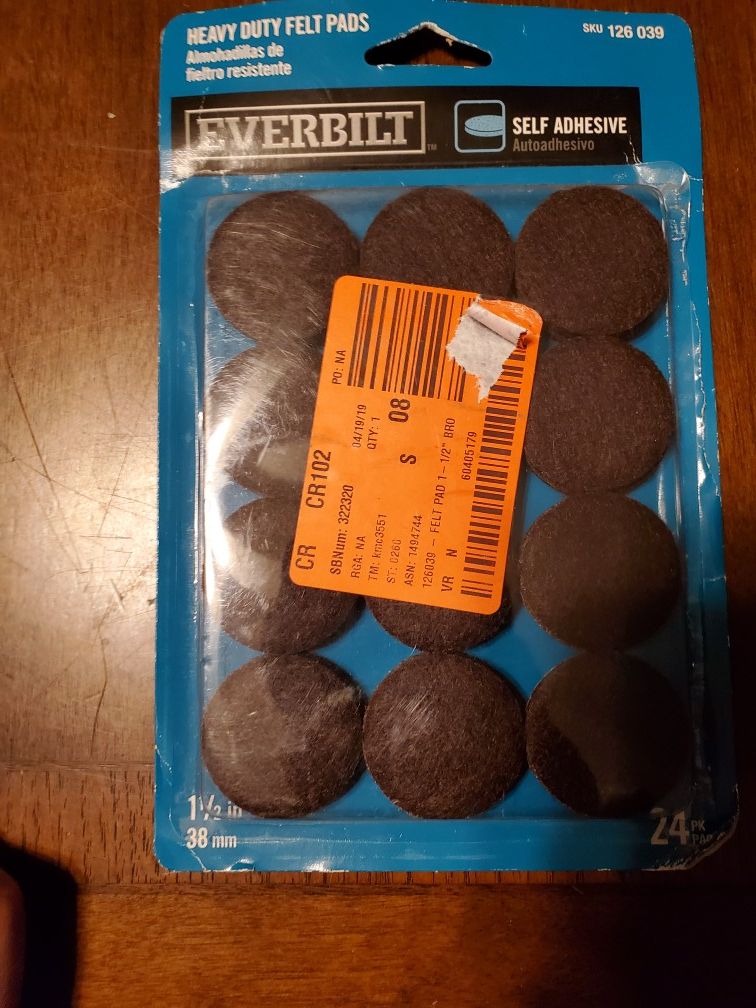 1- 1/2Heavy duty felt pads