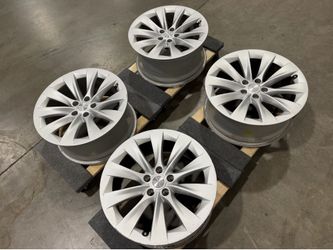 2020 Tesla Model X S OEM 20” Staggered Silver Wheels Rims and TPMS Sensors Slipstream 20x9.5 20x9