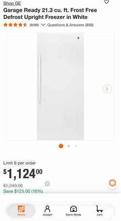 21 Cubic Foot GE Upright Freezer