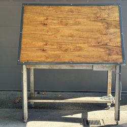 Custom Adjustable Drafting Table/ Bar Height Table On Casters